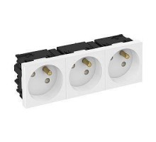 Розетка 3-м Modul45connect 10/16А 250В STD-F3C SRO3 33град. франц. станд. красн. OBO 6120698