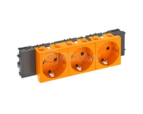 Розетка 3-м Modul45connect 16А 250В STD-D0C ROR3 0град. с заземл. оранж. OBO 6120384