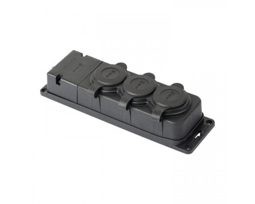Розетка 3-м PROxima 16А IP44 2P+PE 230В с защ. крышками каучук EKF RPS-015-16-230-44-r