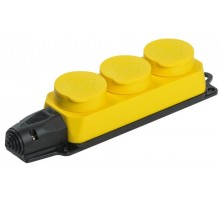 Розетка 3-м ОМЕГА РБ33-1-0м IP44 каучук желт. ИЭК PKR61-016-2-K05