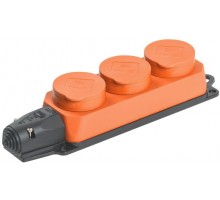 Розетка 3-м ОМЕГА РБ33-1-0м IP44 каучук оранж. ИЭК PKR61-016-2-K09