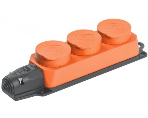 Розетка 3-м ОМЕГА РБ33-1-0м IP44 каучук оранж. ИЭК PKR61-016-2-K09