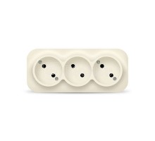 Розетка 3-м ОП 10А IP20 без заземл. сл. кость IONICH 1450