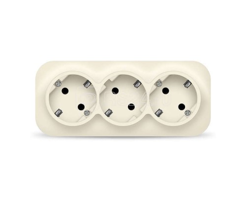 Розетка 3-м ОП 16А IP20 с заземл. сл. кость IONICH 1429