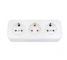 Розетка 3-м ОП с заземл. бел. БЕЛТИЗ РА16-243