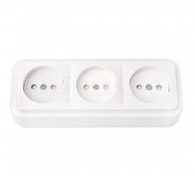 Розетка 3-м ОП защ. шторки без заземл. бел. БЕЛТИЗ РА16-275