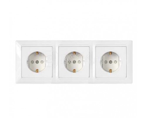 Розетка 3-м СП защ. шторки с заземл. бел. БЕЛТИЗ РС16-359