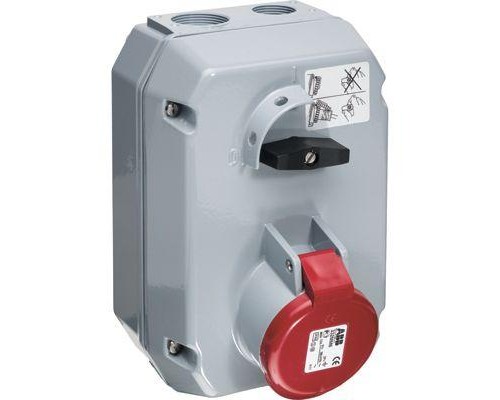 Розетка 416MM6 16А 3P+N+E 6ч с выкл. и мех. блокировкой металл. IP44 ABB 2CMA167984R1000