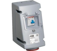Розетка 432RPR6 32А 3Р+N+Е 6ч с УЗО IP44 ABB 2CMA168300R1000
