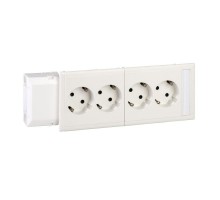 Розетка 4-м CYB-PS защ. шторки + окно бел. SchE 5940040