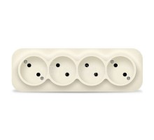 Розетка 4-м ОП 10А IP20 без заземл. сл. кость IONICH 1451