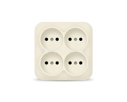 Розетка 4-м ОП 10А IP20 без заземл. сл. кость квадрат IONICH 1453