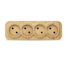 Розетка 4-м ОП 10А IP20 без заземл. сосна IONICH 1456