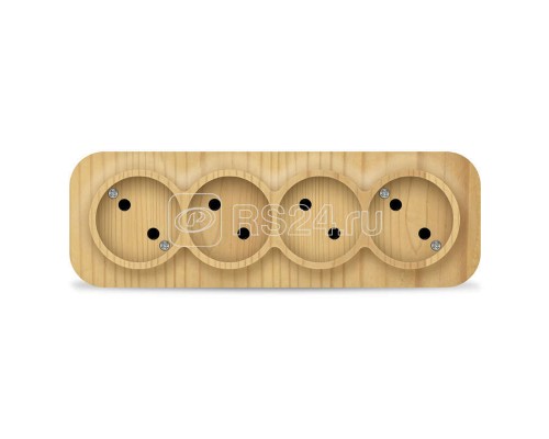 Розетка 4-м ОП 10А IP20 без заземл. сосна IONICH 1456