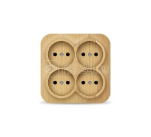 Розетка 4-м ОП 10А IP20 без заземл. сосна квадрат IONICH 1458