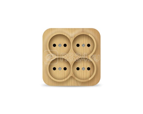 Розетка 4-м ОП 10А IP20 без заземл. сосна квадрат IONICH 1458