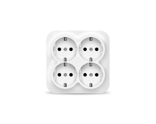 Розетка 4-м ОП 16А IP20 с заземл. бел. квадрат IONICH 1449
