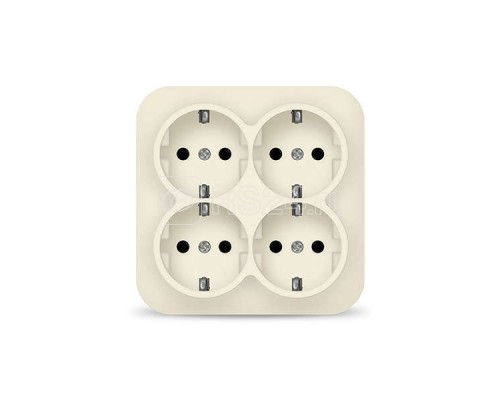 Розетка 4-м ОП 16А IP20 с заземл. сл. кость квадрат IONICH 1454