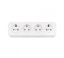 Розетка 4-м ОП с заземл. бел. БЕЛТИЗ РА16-245