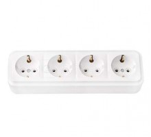 Розетка 4-м ОП с заземл. бел. БЕЛТИЗ РА16-266