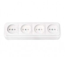 Розетка 4-м ОП защ. шторки без заземл. бел. БЕЛТИЗ РА16-277