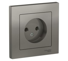 Розетка ATLAS DESIGN без заземл. 16А в сборе сталь SchE ATN000940