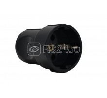 Розетка Accessories штепсельная с заземл. черн. LEZARD 715-0600-606B