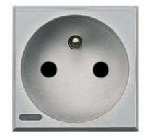 Розетка Axolute 10/16А 250В 2К+3 с экранированными контактами франц. станд. алюм. Leg BTC HC4142