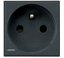 Розетка Axolute 10/16А 250В 2К+3 с экранированными контактами франц. станд. антрацит Leg BTC HS4142