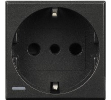 Розетка Axolute 10/16А 2К+3 с центр. и боковыми зазем. конт. Schuko защ. шторки нем. станд. антрацит Leg BTC HS4140