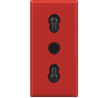 Розетка Axolute 10А/16А 250В 2К+3 с экранированными контактами красн. Leg BTC H4180R