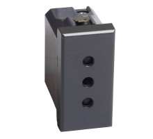 Розетка Axolute 10А 250В 2К+3 с зазем. конт. 4мм антрацит Leg BTC HS4113