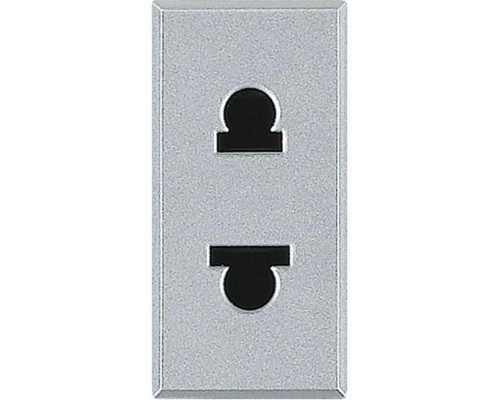 Розетка Axolute 2К 16А защ. шторки евро/амер. станд. алюм. Leg BTC HC4125