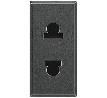 Розетка Axolute 2К 16А защ. шторки евро/амер. станд. антрацит Leg BTC HS4125
