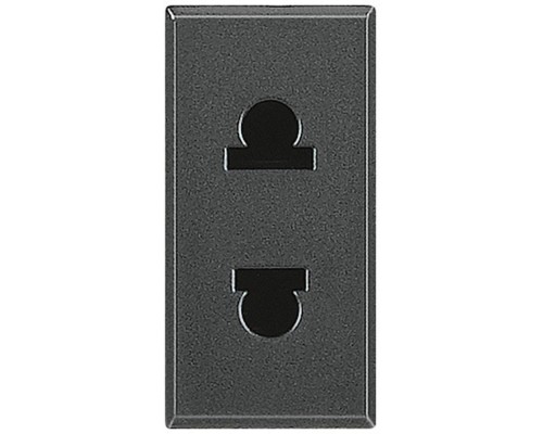 Розетка Axolute 2К 16А защ. шторки евро/амер. станд. антрацит Leg BTC HS4125