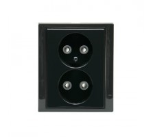 Розетка Double Schuko Impressivo 16А 230В без заземления антрацит ABB 2TKA00000339