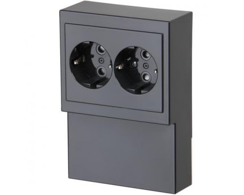 Розетка Double Schuko Impressivo 16А 230В для установки на плинтус антрацит ABB 2TKA00002274