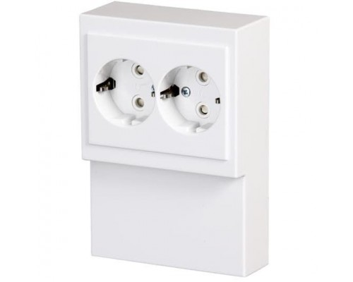 Розетка Double Schuko Impressivo 16А 230В для установки на плинтус бел. ABB 2TKA00002273