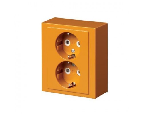 Розетка Double Schuko Impressivo 16А 230В накладная R2000 оранж. ABB 2TKA00002967