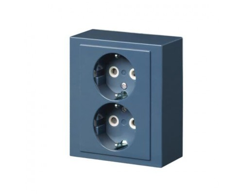Розетка Double Schuko Impressivo 16А 230В накладная R5007 син. ABB 2TKA00002969