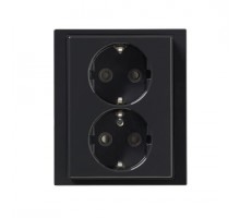 Розетка Double Schuko Impressivo 16А 230В с рамкой антрацит ABB 2TKA000951G1