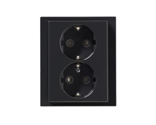 Розетка Double Schuko Impressivo 16А 230В с рамкой антрацит ABB 2TKA000951G1