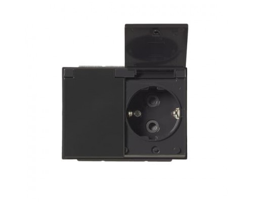 Розетка Double Schuko Impressivo 16А 230В с защ. крышкой IP21/44 антрацит ABB 2TKA00003031