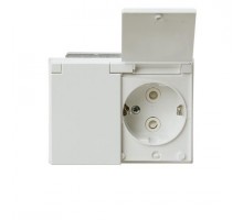 Розетка Double Schuko Impressivo 16А 230В с защ. крышкой IP21/44 бел. ABB 2TKA00003033