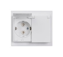 Розетка Double Schuko Impressivo 16А 250В в сборе с заземл. зажимные клеммы IP44 бел. ABB 2TKA000954G1