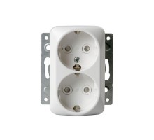 Розетка Double Schuko Jussi 16А 250В с заземл. зажимные клеммы бел. ABB 2TKA000939G1