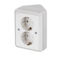 Розетка Double Schuko Jussi угловая бел. ABB 2TKA003883G1