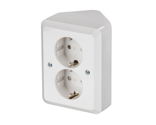 Розетка Double Schuko Jussi угловая бел. ABB 2TKA003883G1