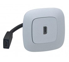 Розетка HDMI Valena ALLURE с предварительно подкл. разъемом с лиц. панелью алюм. Leg 755167