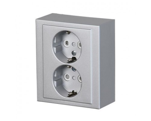 Розетка Impressivo 2мод. накладного монтажа алюм. ABB 2TKA00001609